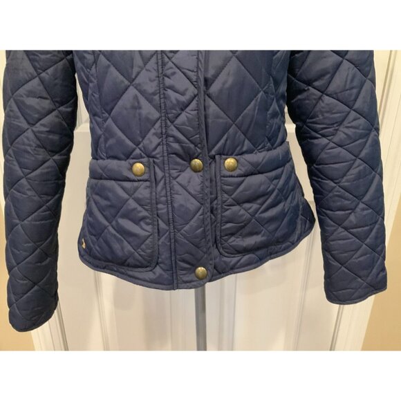 Tom Joule Country Navy Blue Quilted Jacket Coat W/ Corduroy Collar, Size 8 (US) - Picture 4 of 11